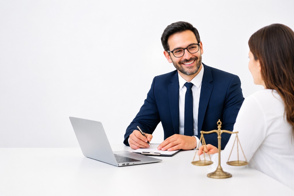 Lawyer consulting with a client
